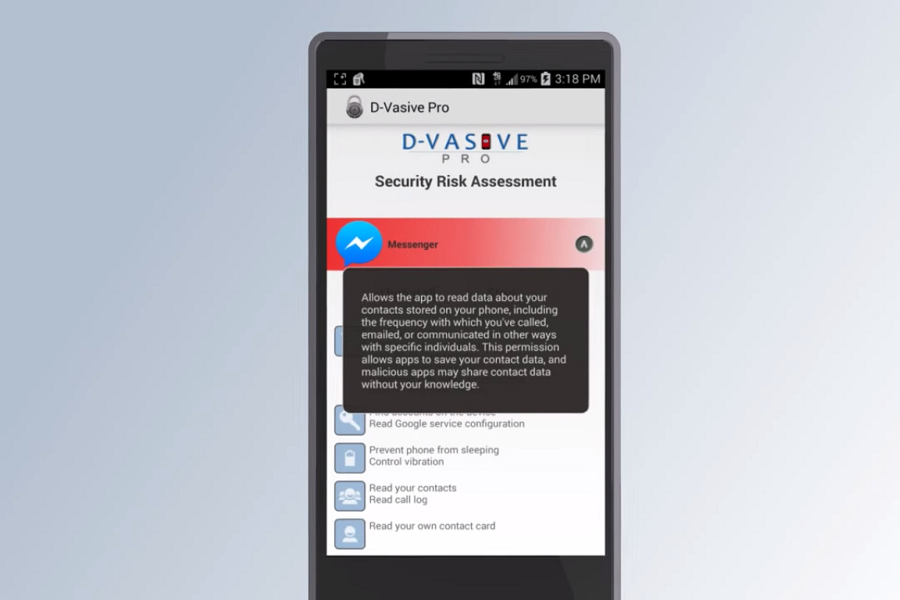 D-Vasive dla Androida wie, kiedy smartfon cię szpieguje