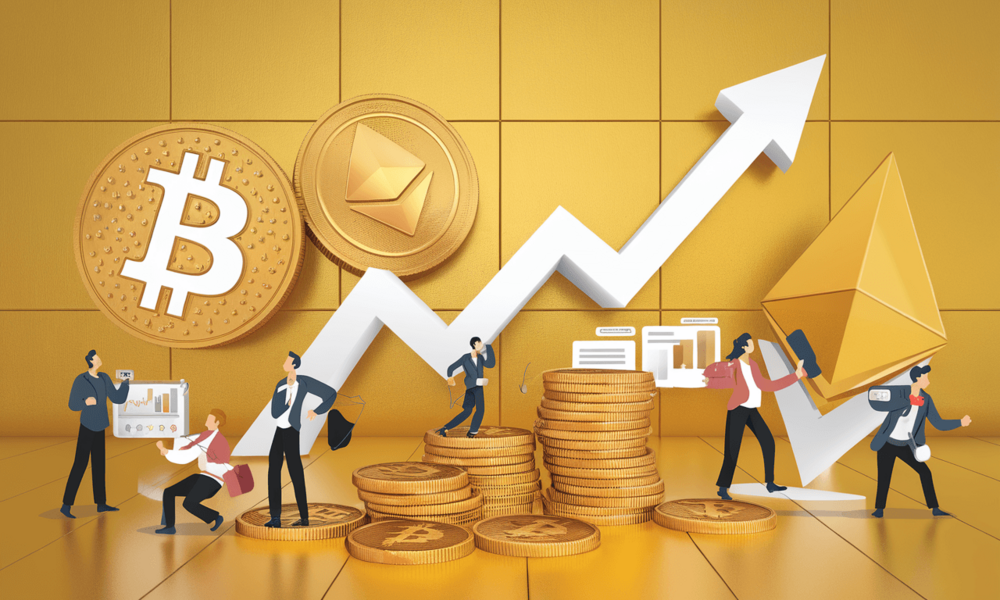 ETF-y na bitcoina i ethera przyciągają kapitał, główne kryptowaluty rosną do 5%