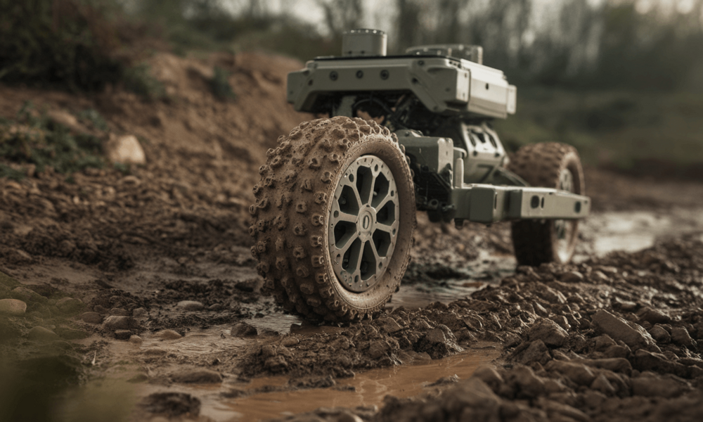 Lekkie koła bezpowietrzne z druku 3D mogą chronić ukraińskie roboty lądowe przed przebiciami i wybuchami